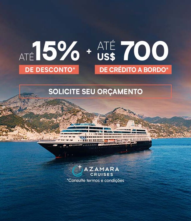 Promoção Azamara Cruises 15% + Até U$700