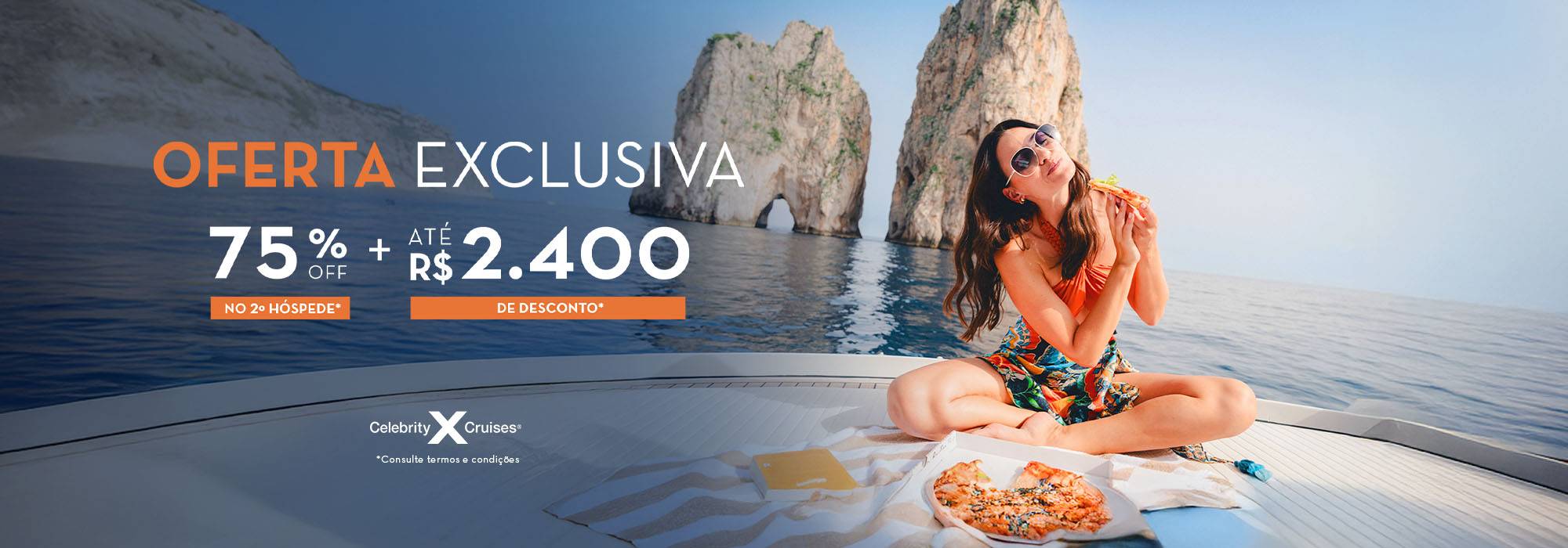 Promoção Celebrity Cruises - Até R$2.400 de Desconto.